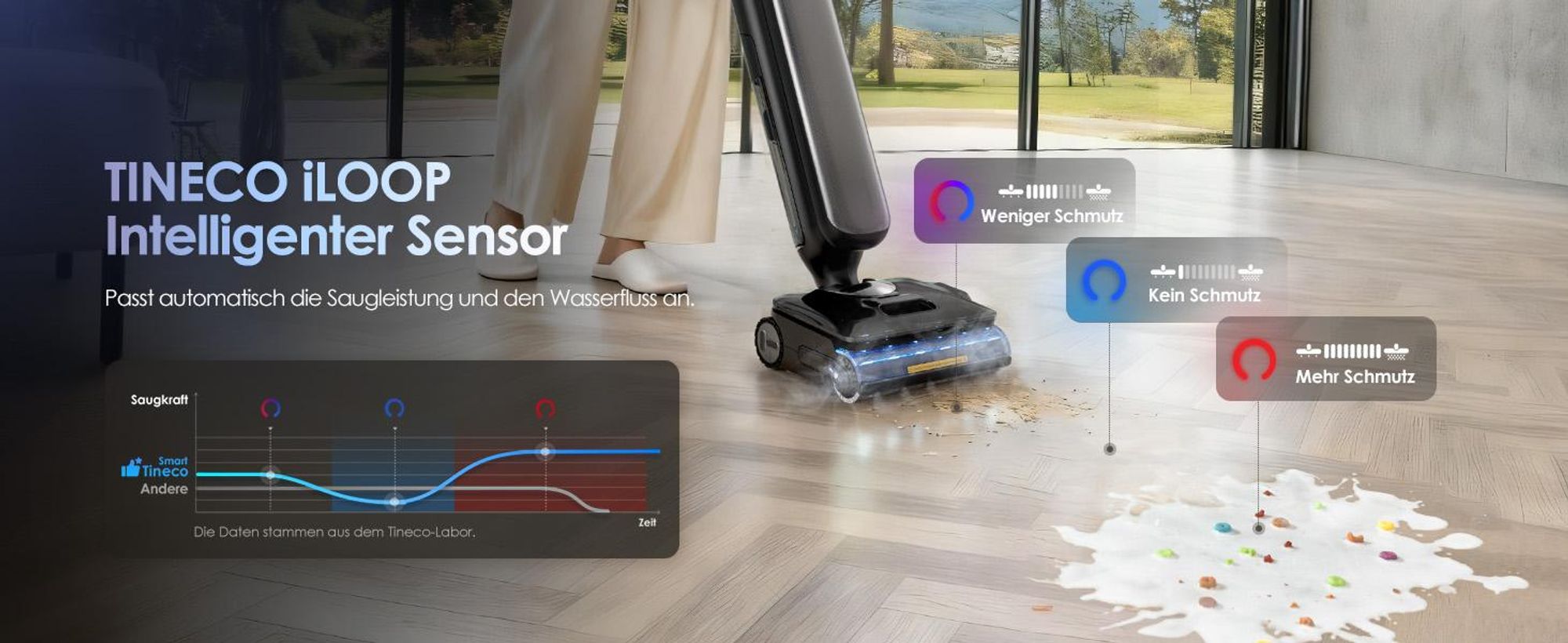 Tineco Floor One S9 Artist Steam Pro, Standstaubsauger, Beutellos, Schwarz, Silber, 0,88 l, 0,75 l, Rechteckig
