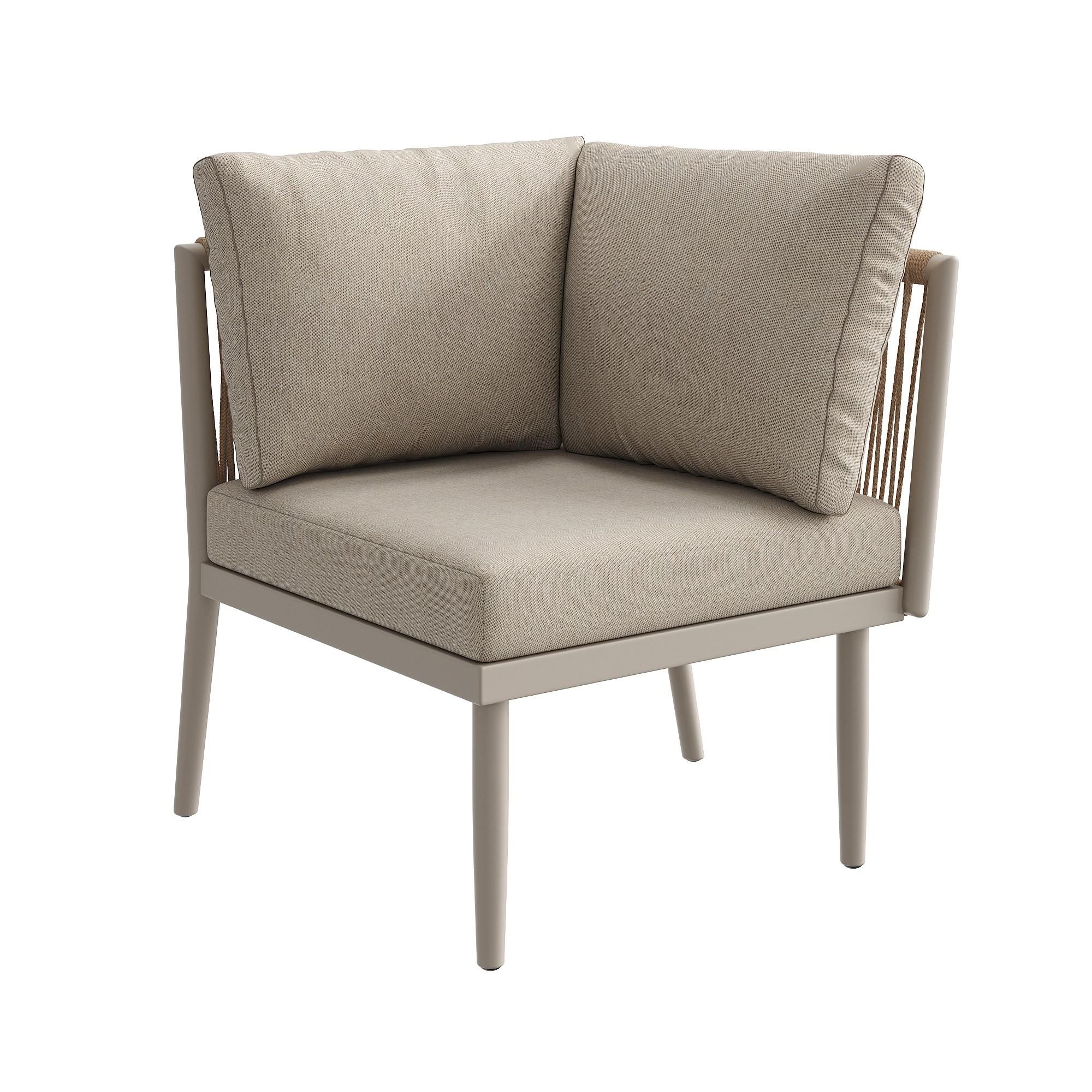 Flieks Rattan Gartenloungeset 6-tlg., Balkonmöbelset für 5-6 Personen, Gartenmöbel-Set mit 2 Gartentischen, Gartengarnitur mit Ecksofa & Stuhl, Beige