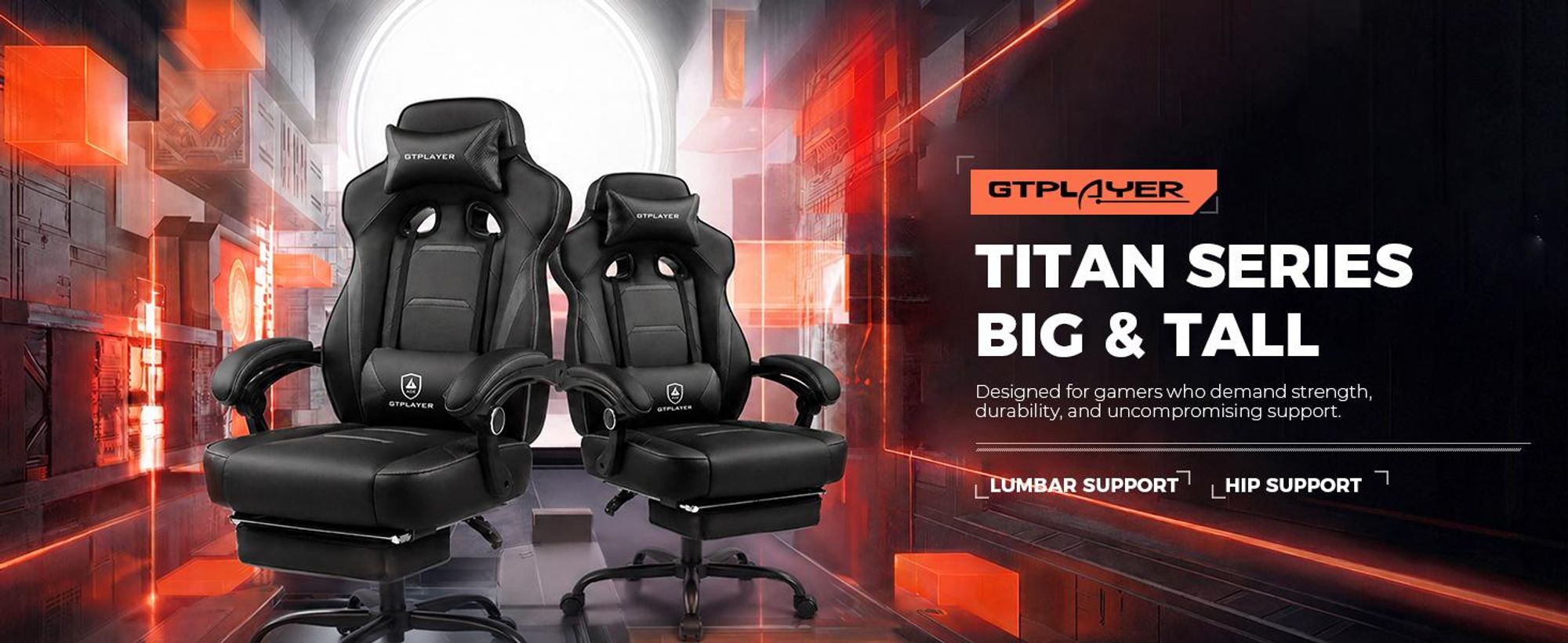 GTPLAYER Gaming stoel met voetsteun, ergonomische bureaustoel met een draagvermogen van 150 kg, gaming fauteuil met lendensteun en hoofdsteun, verstelbare computerstoel
