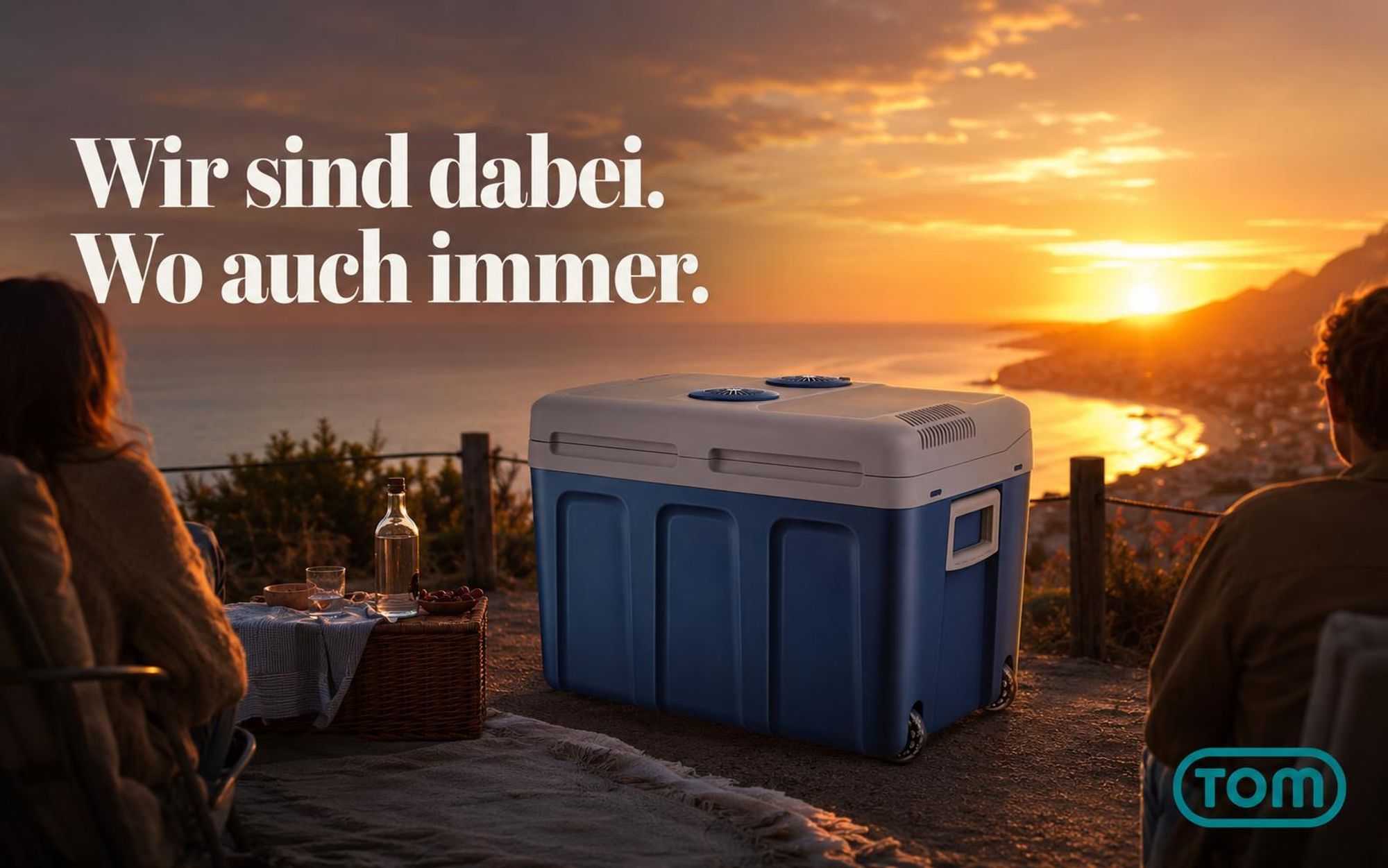 Kühlbox mit Handtuch 40 Liter | TOM CB-400 | Kühlen & Warmhalten | 230V 12V | 56×41×39 cm (B×H×T)