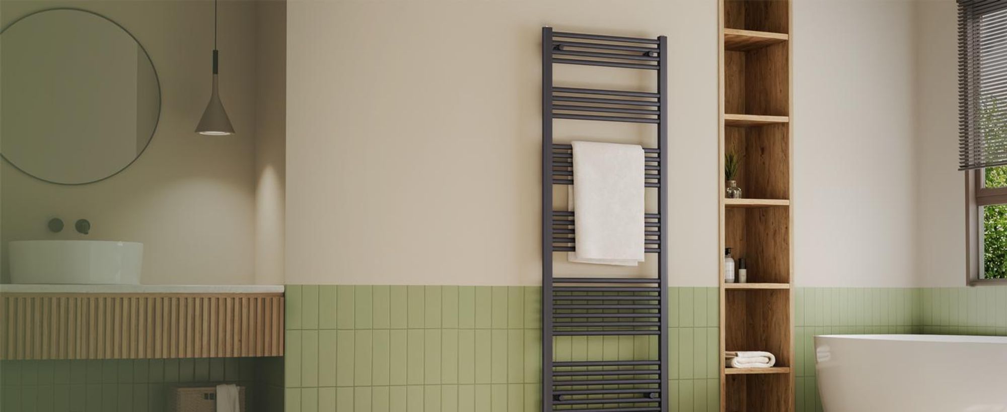 S'AFIELINA 180 x 60 cm Badheizkörper Handtuchtrockner Handtuchheizkörper Handtuchhalter Mittelanschluss Handtuchwärmer Gerade Anthrazit ,860 W