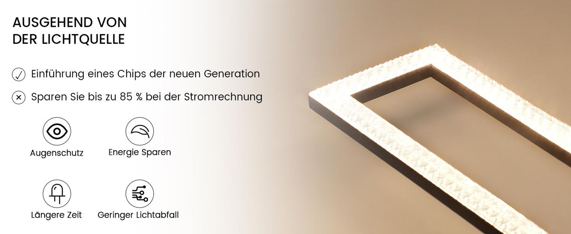 ZMH LED Deckenleuchte Schwarze Rechteckig Wohnzimmerlampe Moderne 40 W Schlafzimmerlampe dimmbar mit Fernbedienung