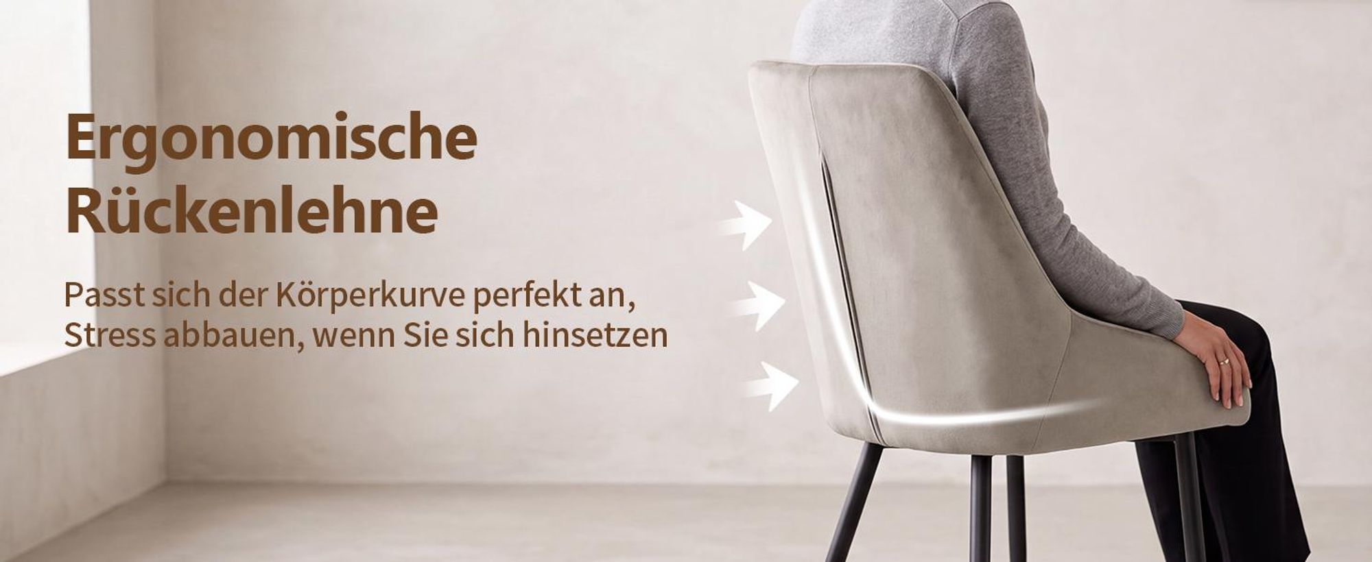 Duhome 2er Set Esszimmerstuhl Polsterstuhl Stoff Samt Stuhl Retro Metallbeine, Farbe:Beige, Material:Samt