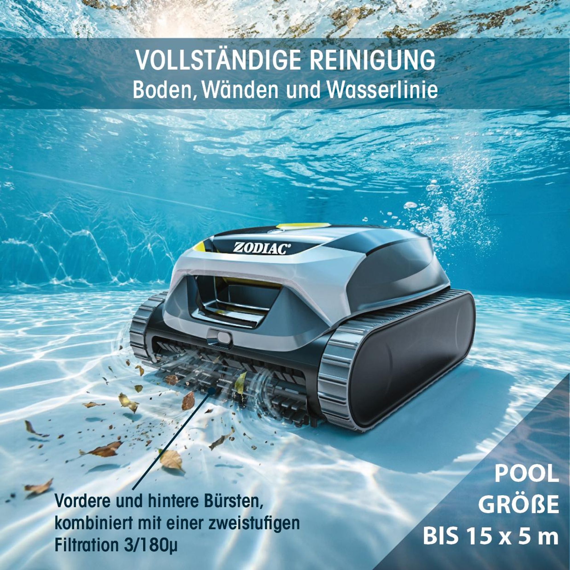 ZODIAC Poolroboter WR000703 - Freedom Lite – Kabellos, Bodenreinigung, Kompakt & Benutzerfreundlich, für Pools bis 30 m²