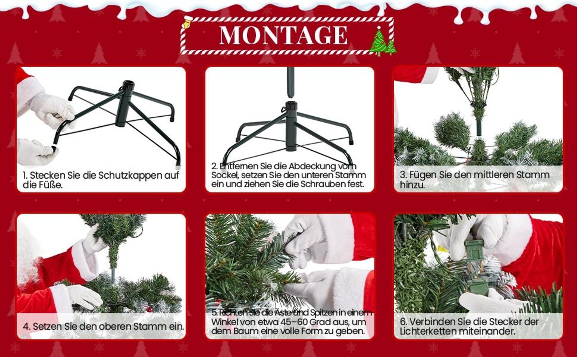 Yaheetech 213cm Künstlicher Weihnachtsbaum mit Schnee & 350 LED, ca.1000 Spitzen, Tannenbaum mit Metallständer, Weiß & Grün