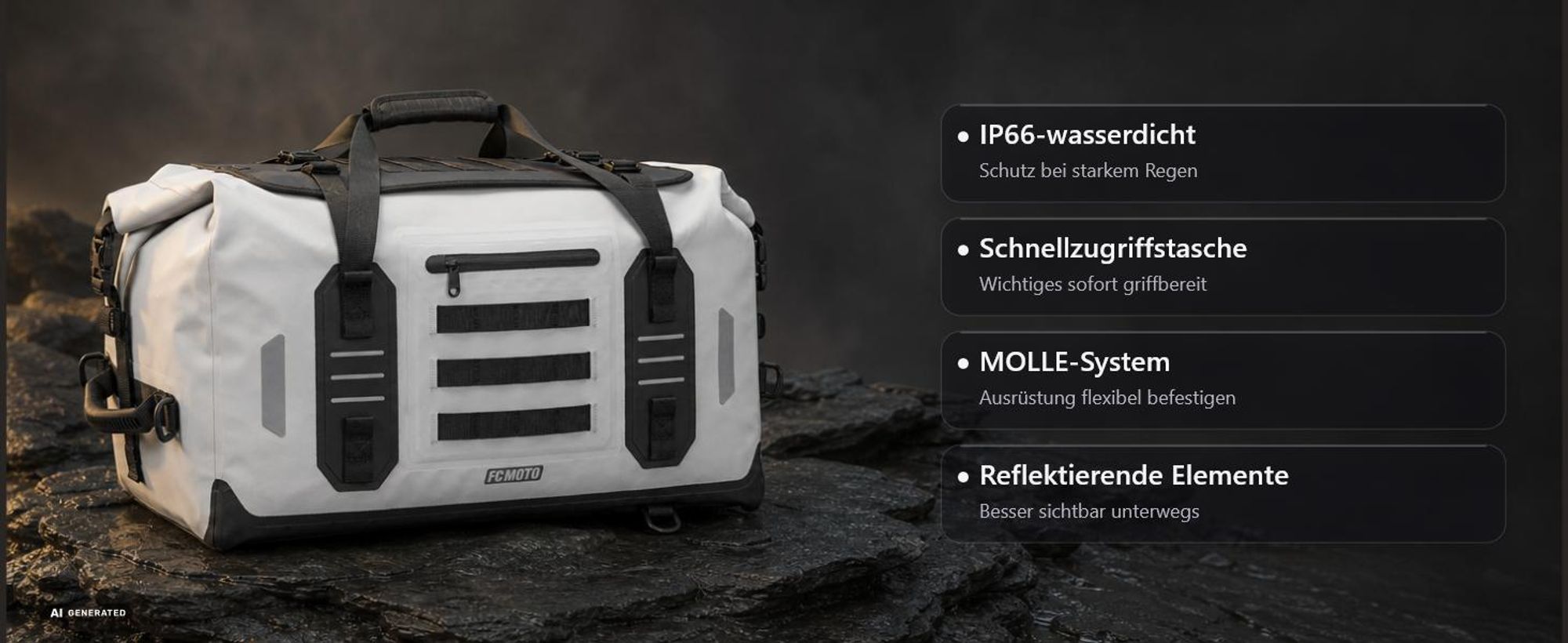 FC-Moto Ever-ST 50 L Hecktasche / Rucksack, weiß