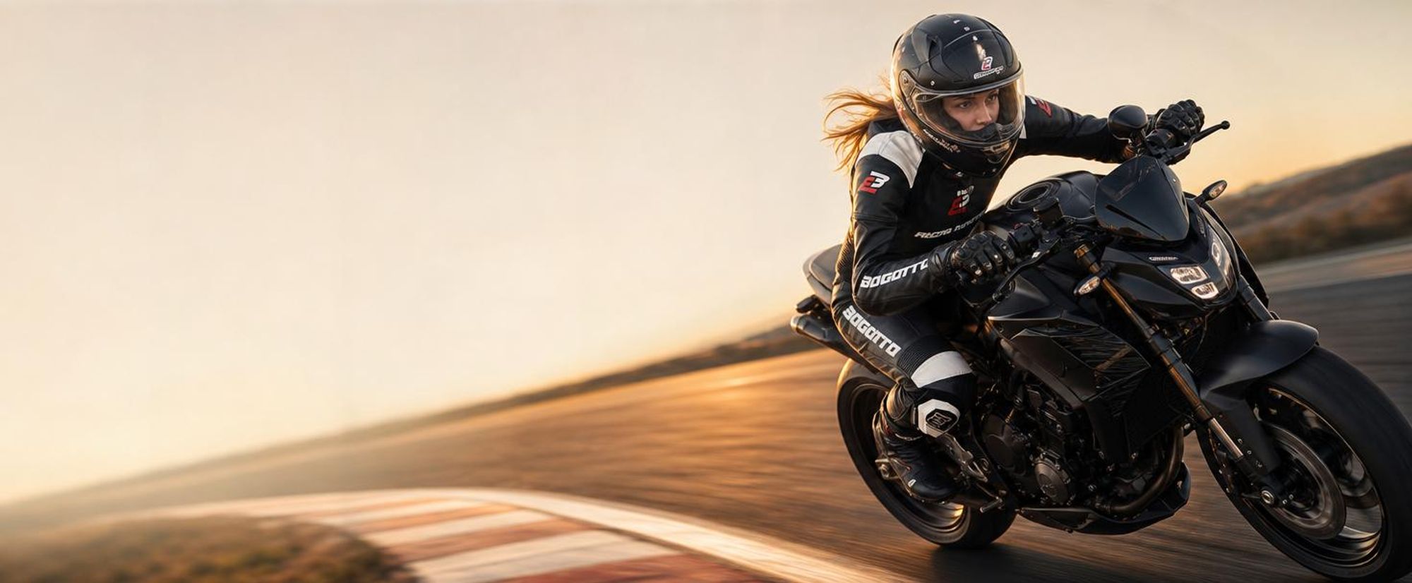 Bogotto Losail 2-częściowy damski skórzany kombinezon motocyklowy, czarny/biały, 38