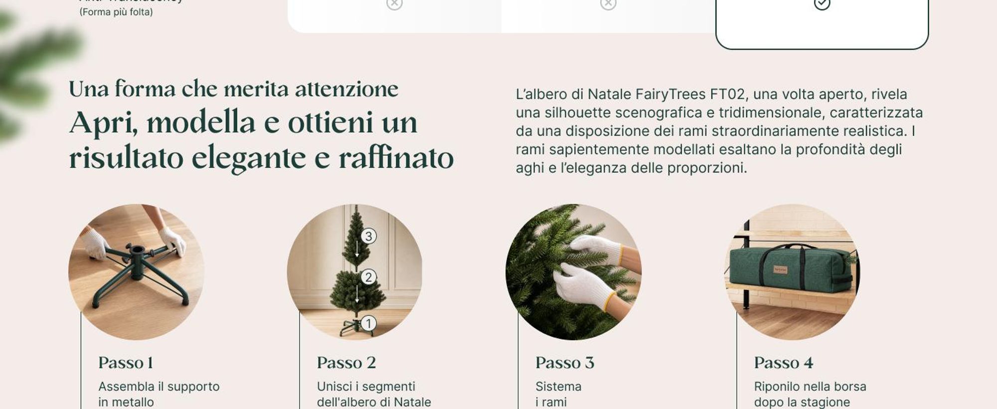 FAIRYTREES Albero di Natale 180 cm in PE 100% pop-up verde | Abete rosso selvatico fatto a mano in Europa | Albero di Natale con aghi realistici, dalla forma ampia con base in legno | Modello: FT02