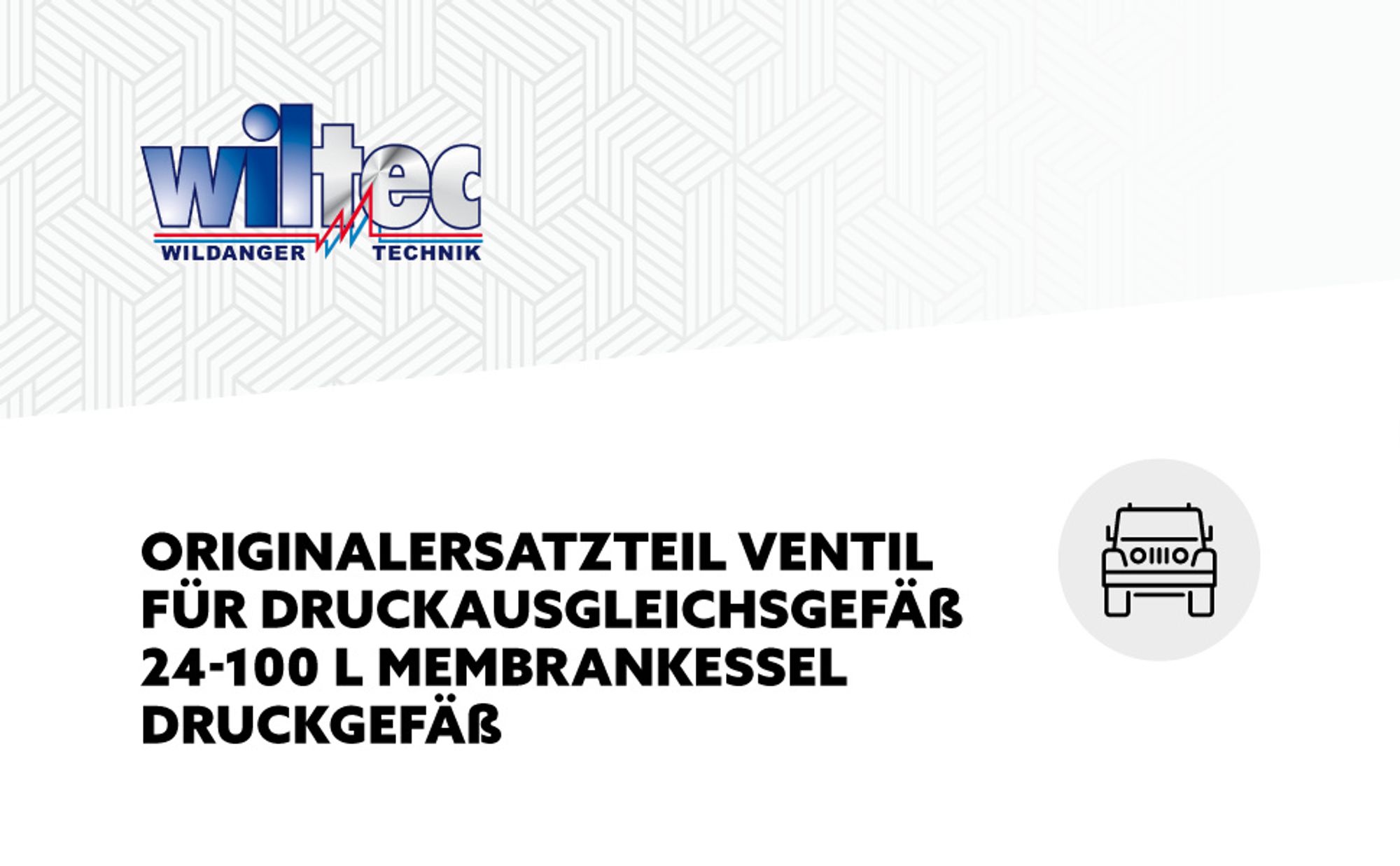 Wiltec Ersatzteil für Membrankessel 24-100 l Ventil für Druckbehälter, Druckausgleichsgefäß für Hauswasserwerk mit Druckkessel