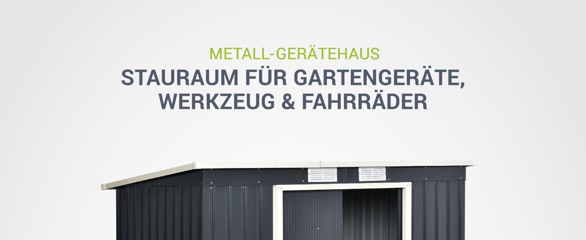 Juskys Metall Gerätehaus M mit Pultdach, Schiebetür & Fundament - 4m³ - Anthrazit