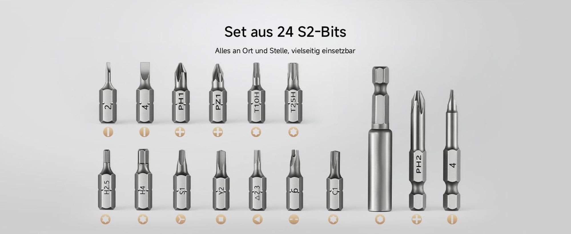MOVA MSD008 4V Elektrischer Schraubendreher, 4 Drehmomentstufen, LED-Beleuchtung, Quick-Lock-Magnetbits, 24 S2 Bits Set