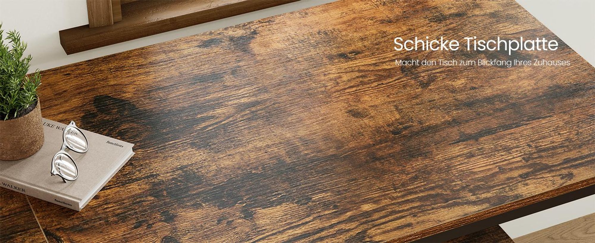 VASAGLE Computertisch mit 2 Regale Schreibtisch 100 x 75 x 50 cm vintagebraun