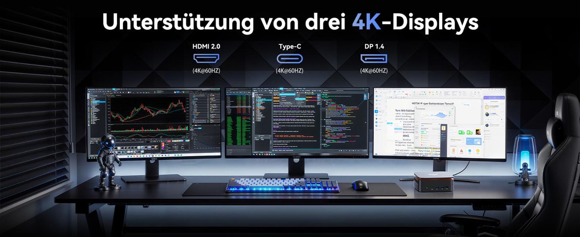 ACEMAGIC P1 Mini PC,AΜD Ryzen R2544 (4C/8T, bis 3,7 GHz) | 8GB DDR4+256GB SSD(max.4TB) | Windows11 Pro | WiFi 5 | BT4.2