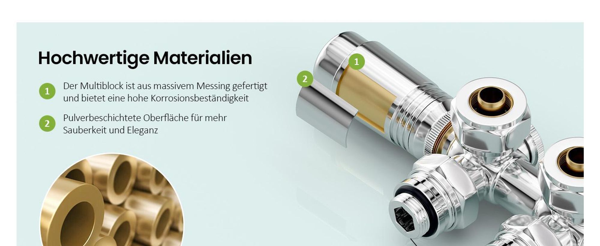 S'AFIELINA Heizkörper Anschlussgarnitur Multiblock Set Heizkörper 15mm/16mm, Chrom, Messing,G 1/2" Gewinde,Für Eckmontage und Durchgangsform