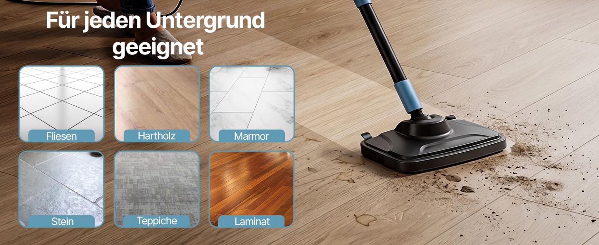 Olvy 14-in-1 Dampfreiniger mit Wischfunktion und Touchscreen – 125 °C Dampf – Handdampfreiniger für Teppiche, Sofas & Hartböden – 5 m Kabel