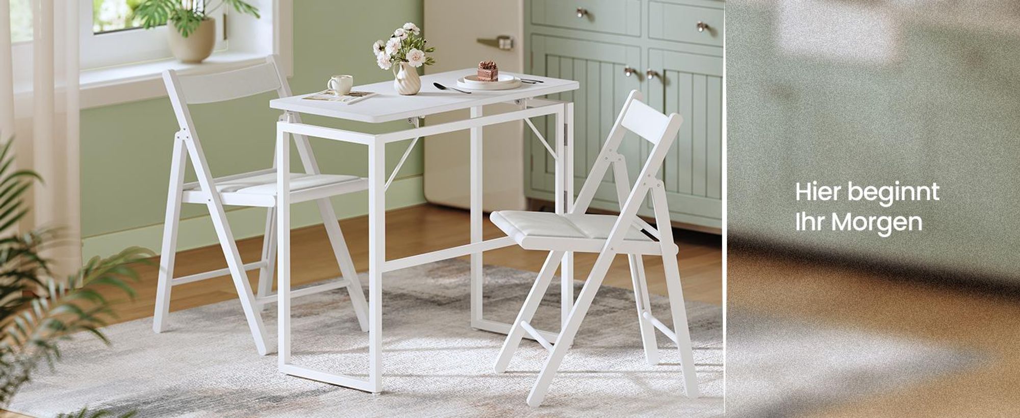 VASAGLE Klapptisch, kleiner Schreibtisch klappbar, Computertisch, Tischplatte aus einem Stück, abgerundete Ecken, 80 cm