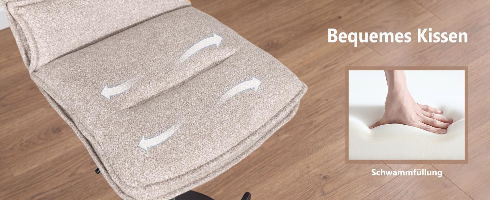 Duhome Barstuhl 2er Set Höhenverstellbar Barhocker Drehbar aus Bouclé Küchenhocker mit Fußstütze Polsterhocker für Bistro Bar Küche, Beige