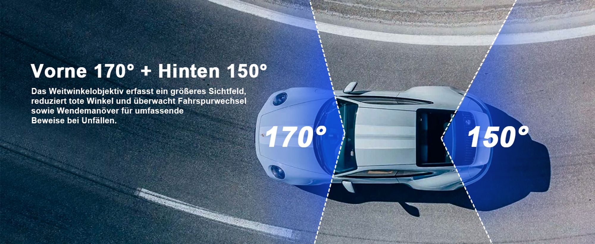4K+1080P Dashcam Auto Vorne Hinten, Wi-Fi/APP Dual Auto Kamera mit Parküberwachung