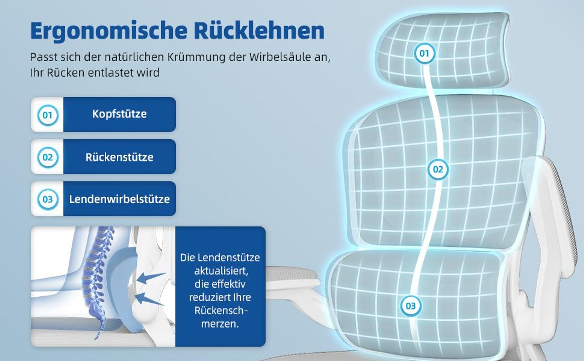 Adormii Bürostuhl,Bürostuhl Ergonomisch,Schreibtischstuhl mit Umklappbare Armlehnen Lordosenstütze,Drehstuhl,Bürostühle Wippfunktion,Bürostuhl 150kg