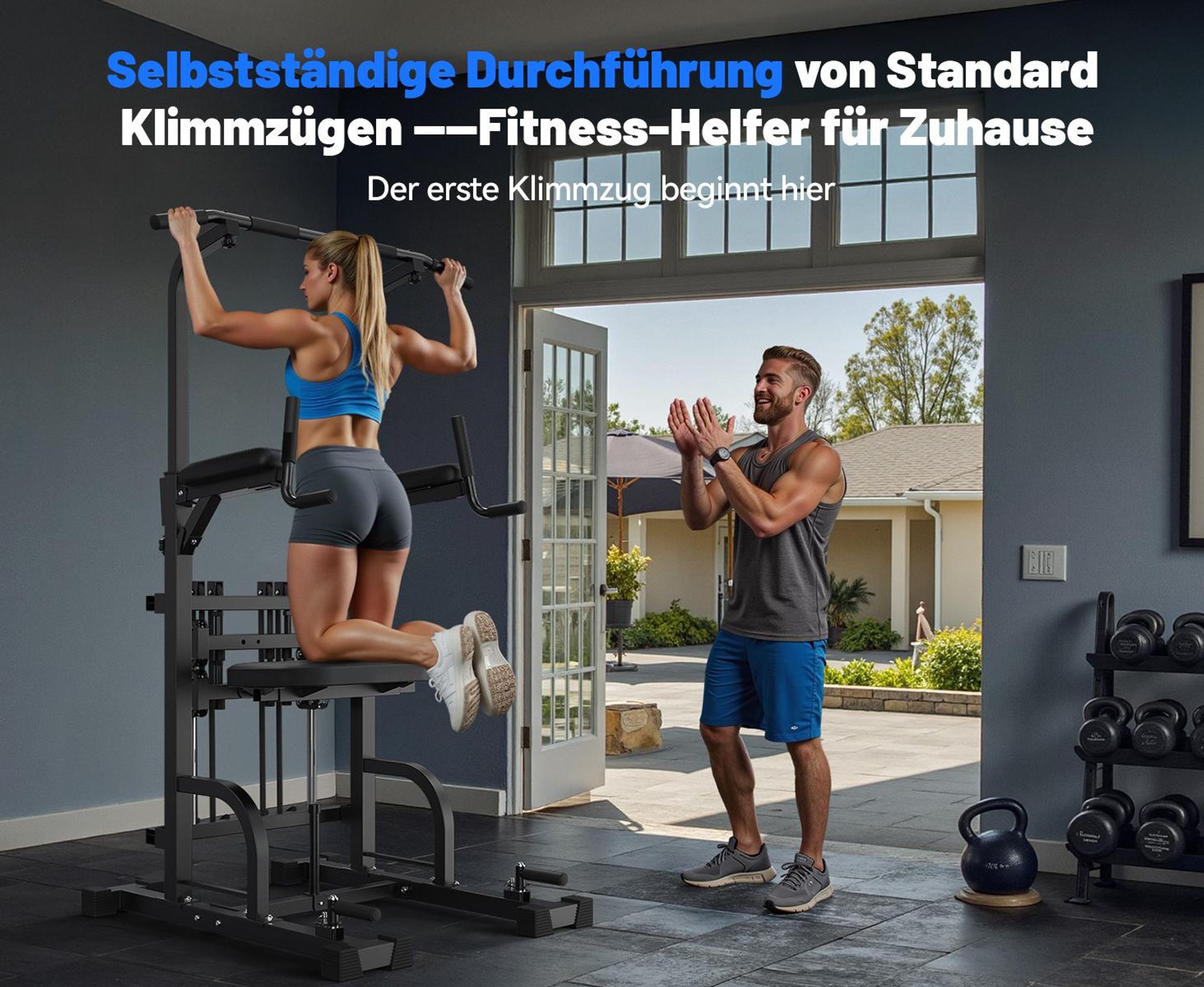 Sportsroyals Power Tower, Dip-Station, Klimmzugstange für das Krafttrainingsgerät im Heim-Fitnessstudio, 204 kg