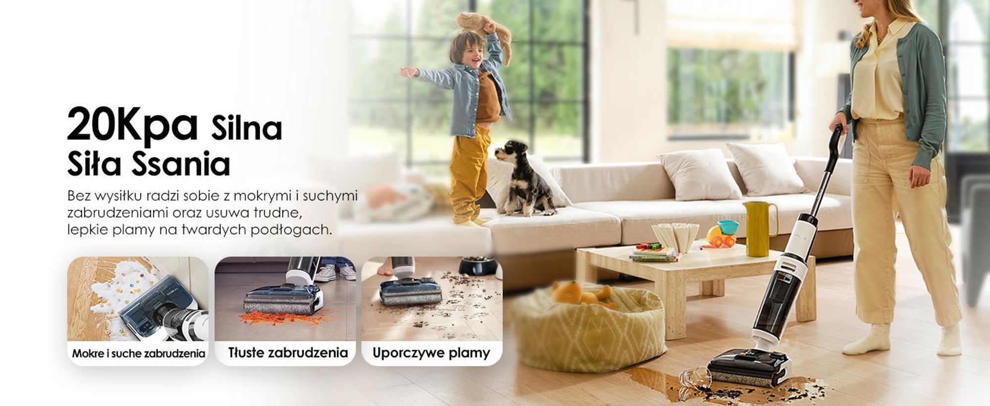 Tineco Floor ONE Stretch S6 odkurzacz myjący 2w1 na mokro i sucho, samoczyszczenie 85°C, rozkładany 180°, 85°C 5 minut Flashdry, czyszczenie krawędzi