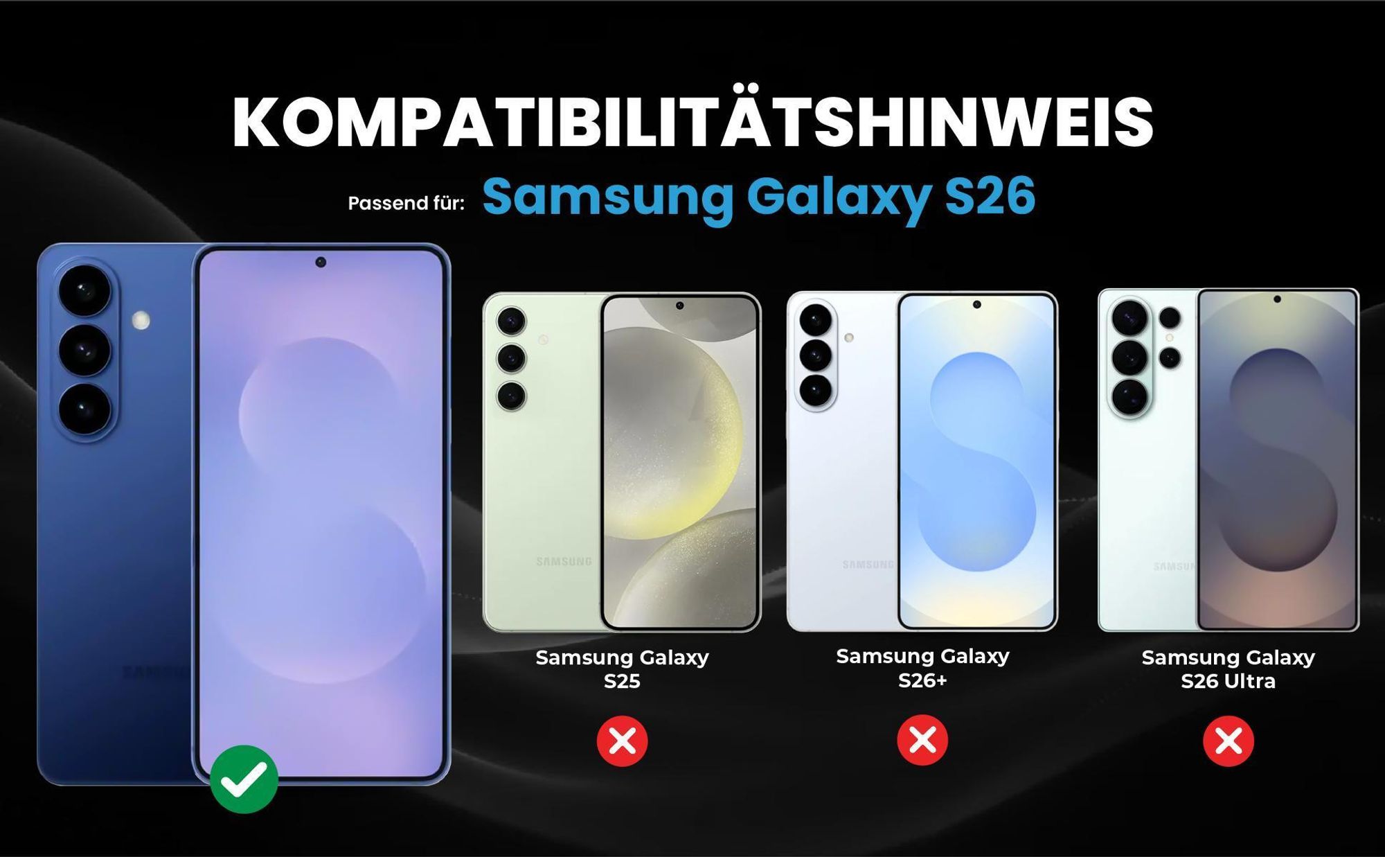 Kompatibilitätshinweise Hülle für Samsung Galaxy S26