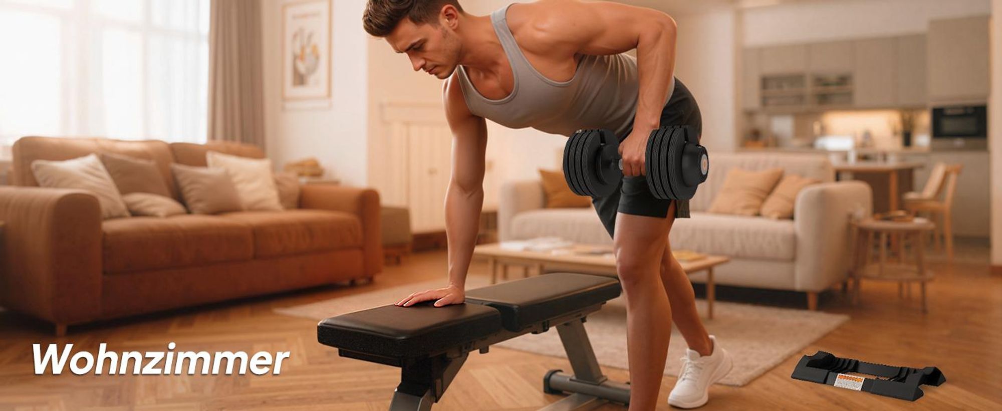SPORTNOW Verstellbare Hantel, 7-24 kg Hantel mit Ablagefach, rutschfest Griff
