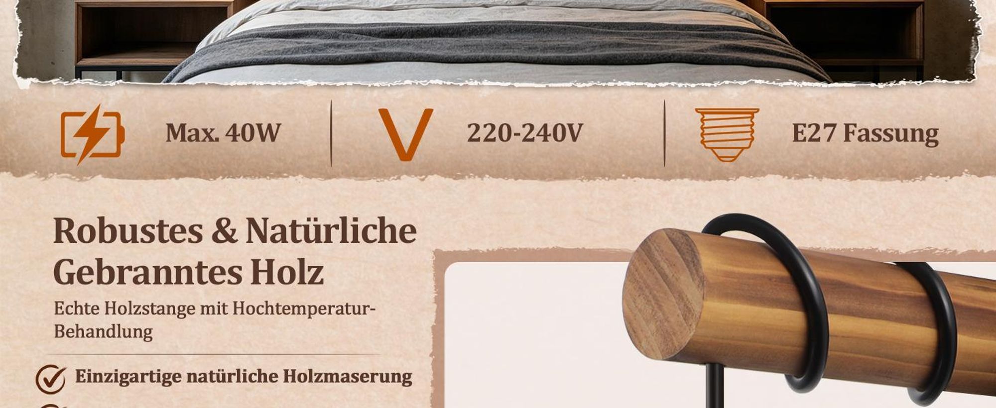 ZMH vnútorná drevená nástenná lampa jednosvetlá s vypínačom E27 kovový čierny nástenný reflektor spot pre spálňu obývačku chodbu a kaviareň