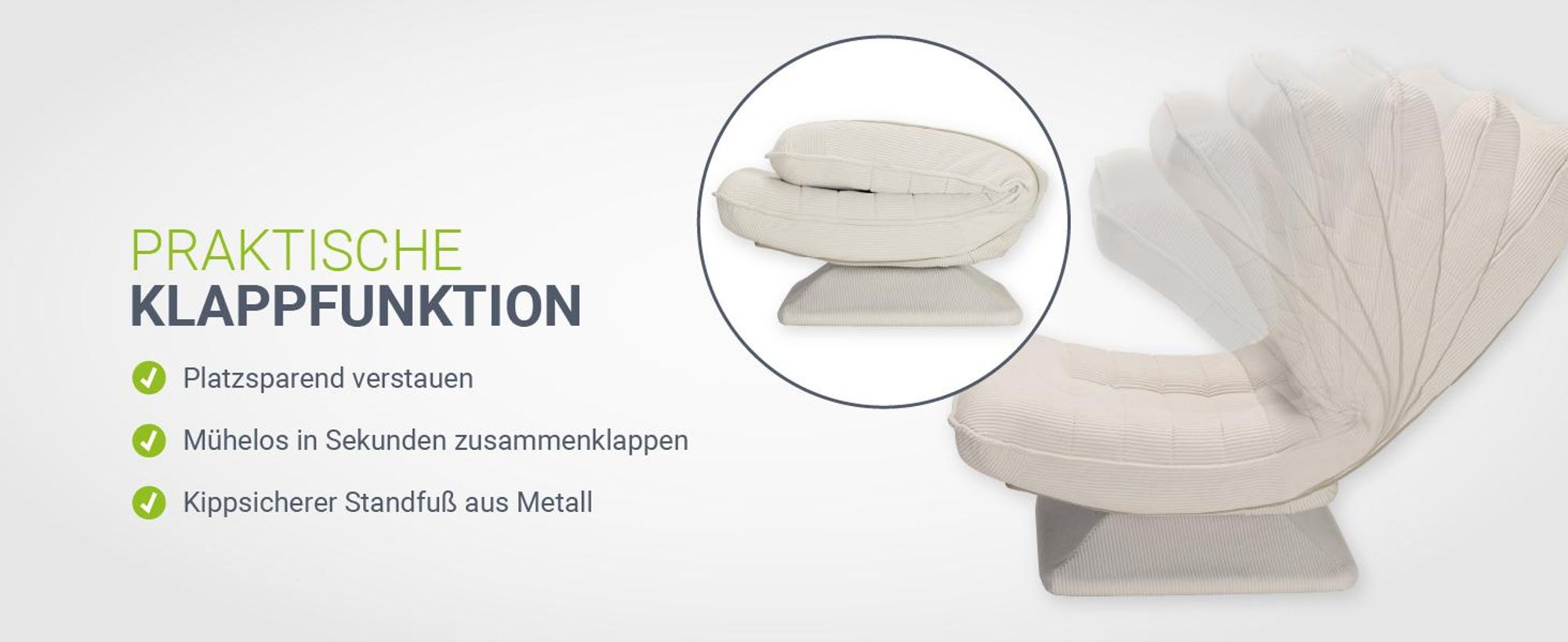 Juskys Relaxsessel Korsika - Cord-Bezug, ergonomisch, 5-lagiges Polster, 360° drehbar - Beige