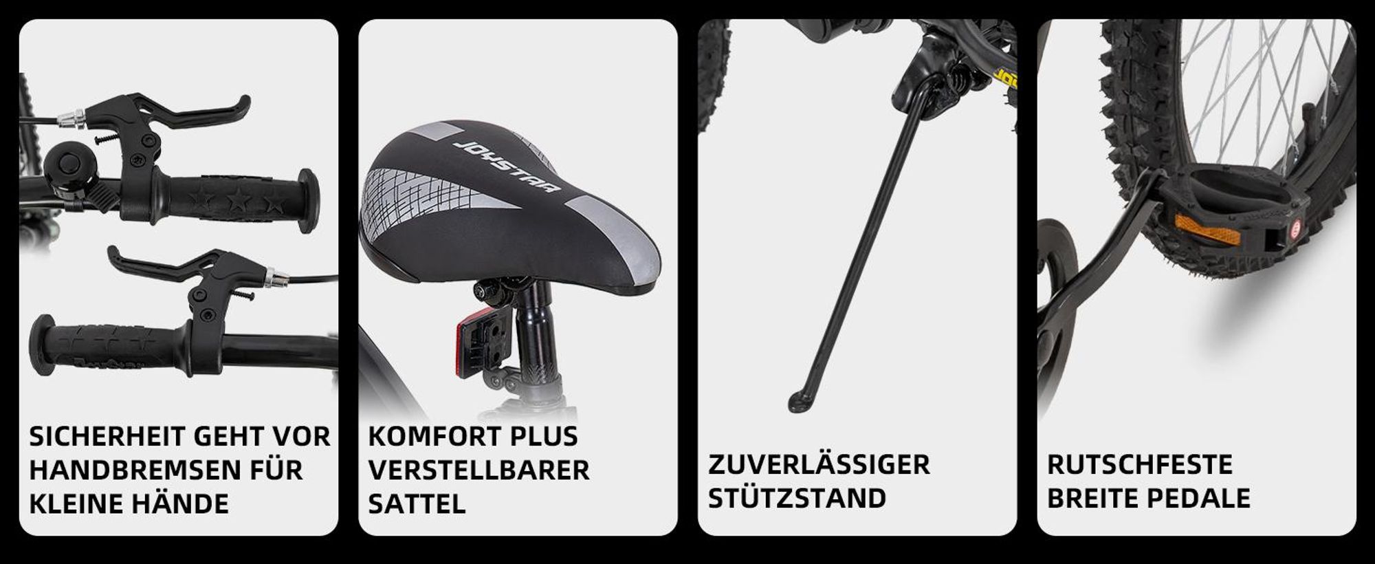 HILAND Contender 20 Zoll Kinder-Mountainbike Vollfederung Jungen Mädchen, Kinderfahrrad mit Schutzbleche und Handbremse, Schwarz