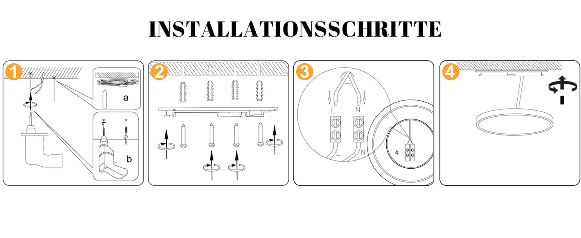 ZMH Deckenlampe LED Deckenleuchte Flach Schlafzimmerlampe 22CM Badezimmerlampe 18W Küchenlampe  Schlafzimmer Schwarz Deckenbeleuchtung Flurlampe Decke Badlampe 3000K - 6500K für Küche Flur