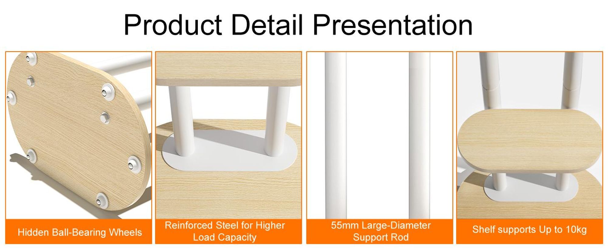 WISFOR TV Standfuss Höhenverstellbar, TV Ständer Rollbar, TV Bodenständer mit 2 Ablagen für 40-75 Zoll Fernsehstand, VESA 600x400mm, bis Max 60kg