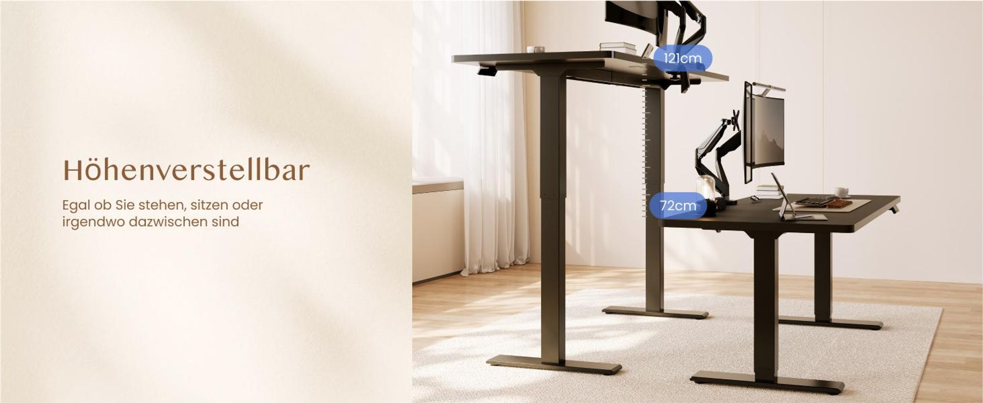FLEXISPOT QB2 Höhenverstellbarer Schreibtisch Elektrisch 180x80cm, 2 STARKE MOTOREN, 120 kg Tragkraft, Antikollisionsschutz 4 Memory-Funktion(Schwarz)