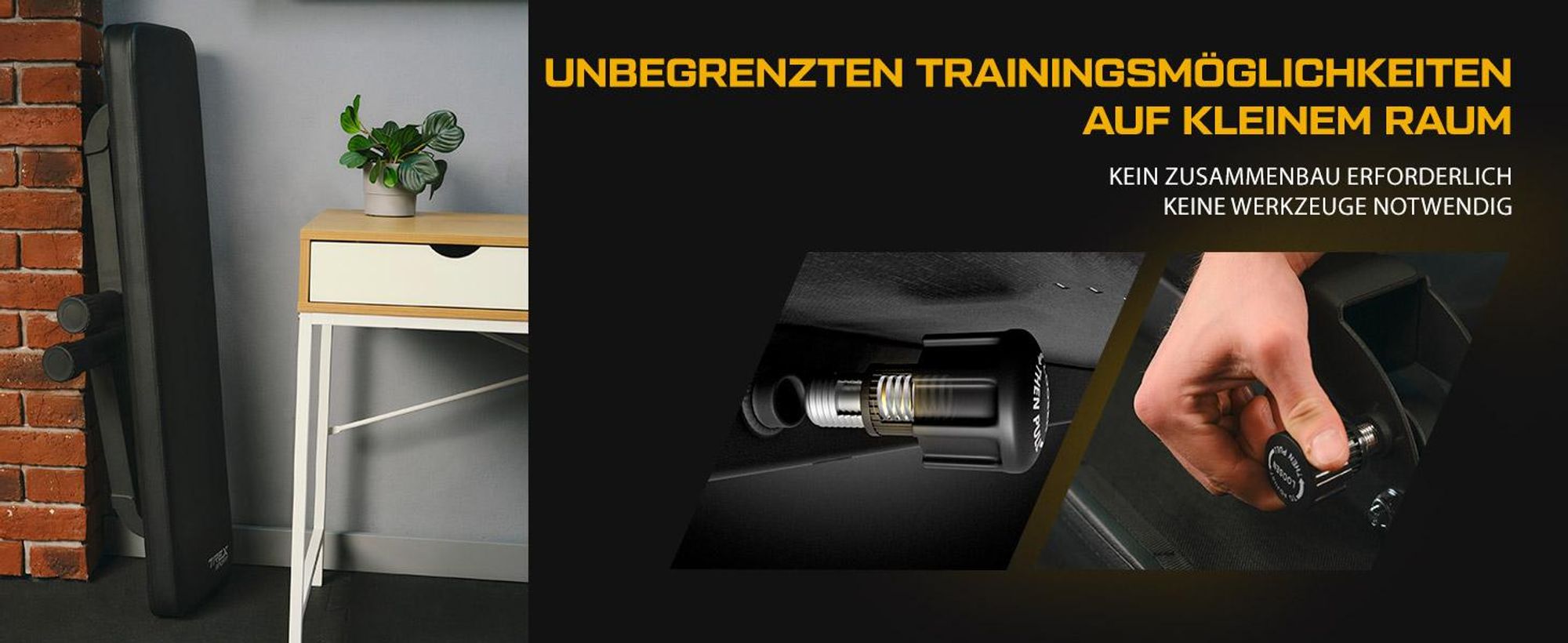 TREX SPORT Flachbank TX-100B | Hantelbank klappbar für Krafttraining | Home Gym Trainingsbank für Bankdrücken | Stahlrahmen, rutschfest, gepolstert