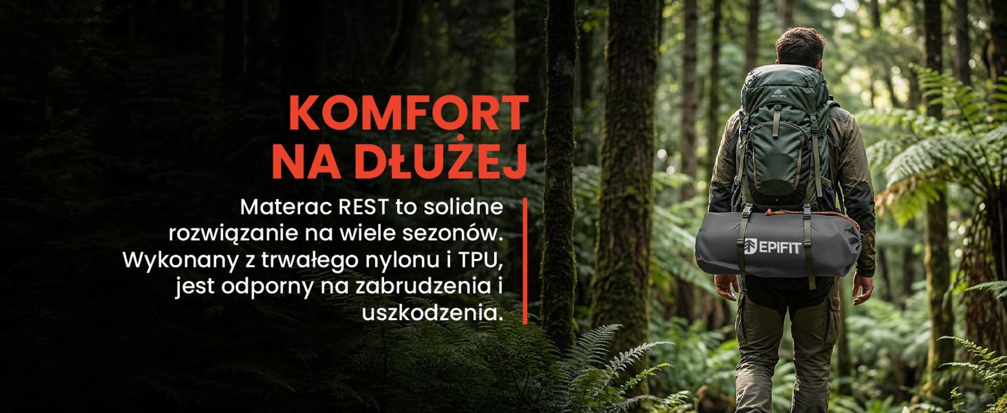 Dwuosobowy materac turystyczny w kolorze szarym samopompujący się lekki