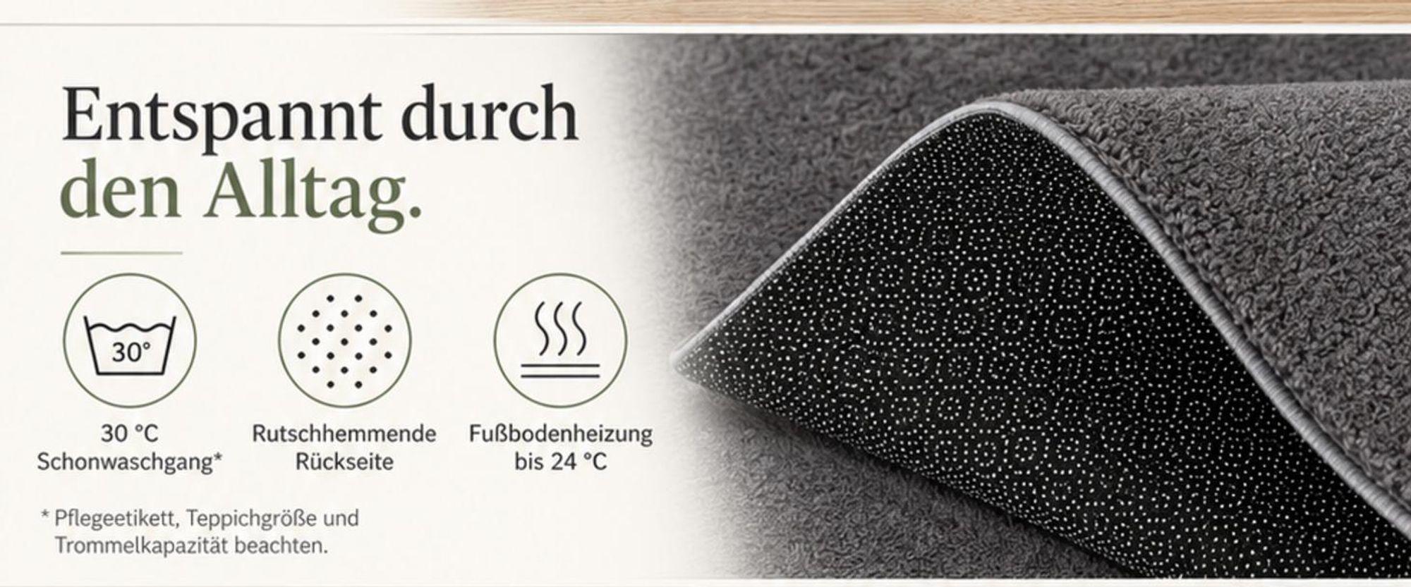 Waschbarer Teppich Wohnzimmer Kurzflor Einfarbiger Moderner Stil Weich Rosa Grösse 80 cm Rund
