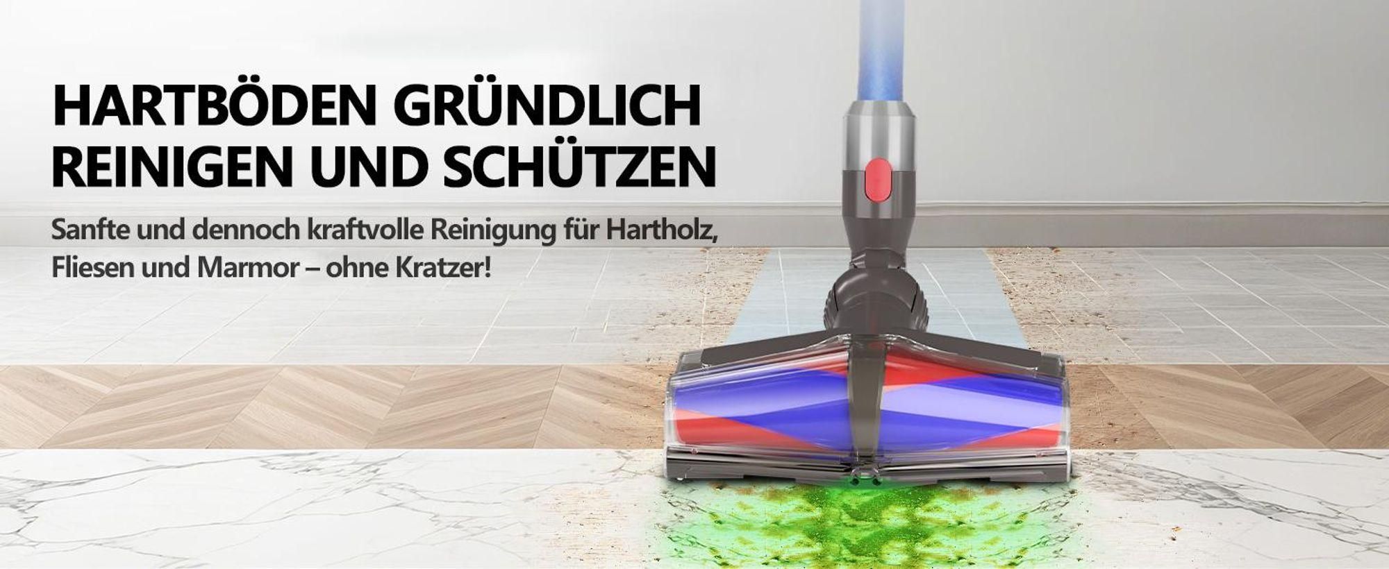 Bürste für Dyson V7,V8,V10,V11,V15 Staubsauger Elektrobürste mit Doppelroller, Anti-Haar-Tangle-Roller, Laser-LED für Hartboden und KurzflorigeTepp