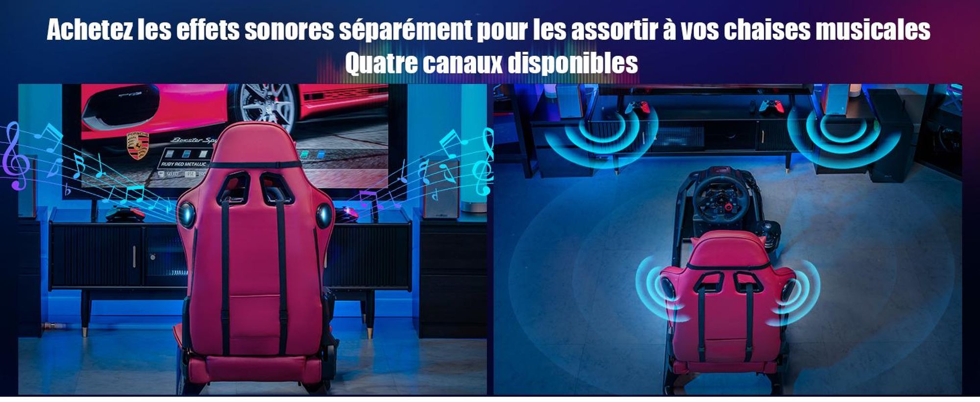 GTPLAYER simulateur de cockpit, SIM racing cockpit, simulateur de course support de volant fauteuil gaming racing wheel stand avec haut-parleur bluetooth et repose pédale