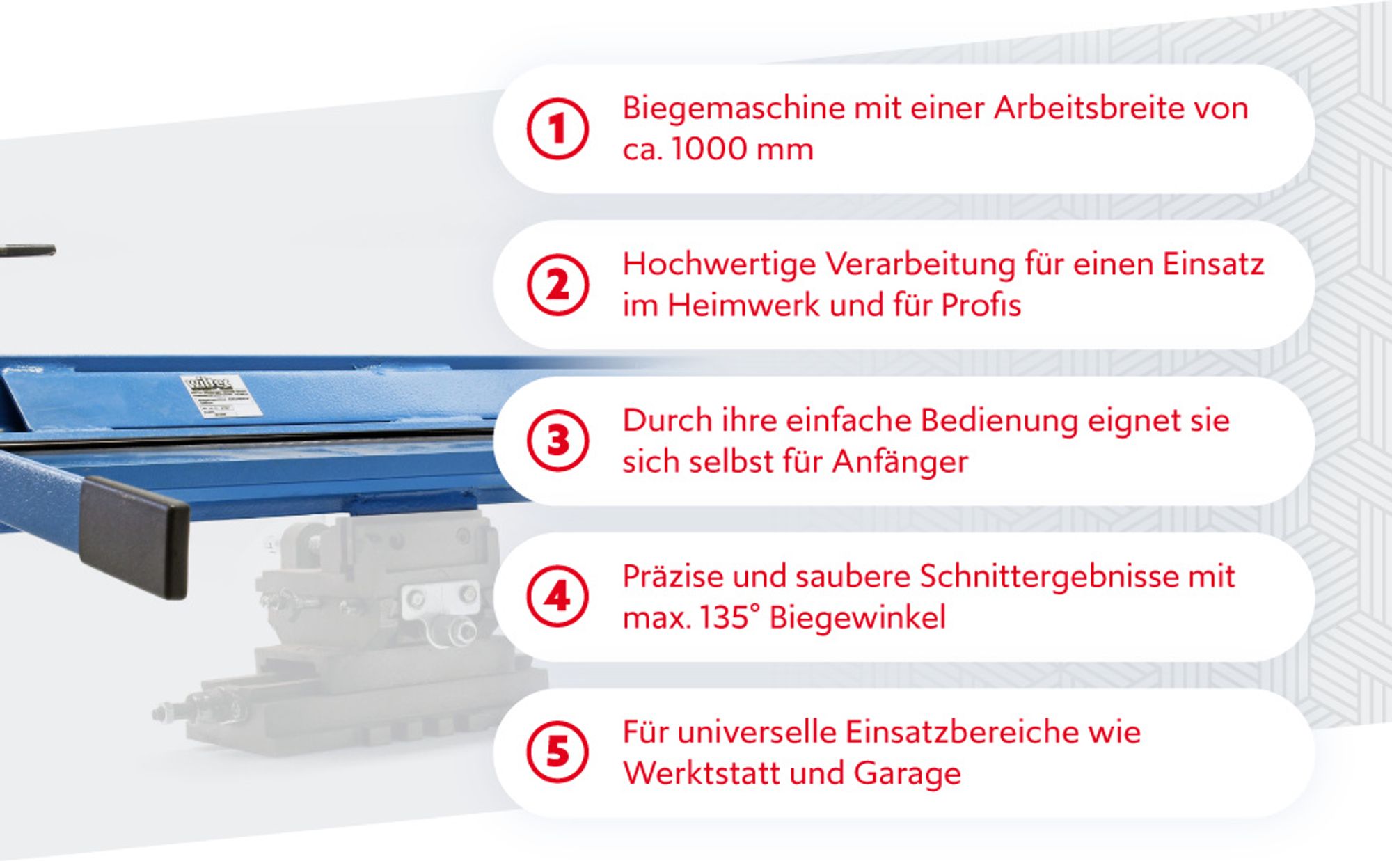 Wiltec Blechbiegemaschine 910 mm Arbeitsbreite, max. 135° Biegewinkel, Abkantbank zum Blech Abkanten aus Gusseisen in Blau und Grau