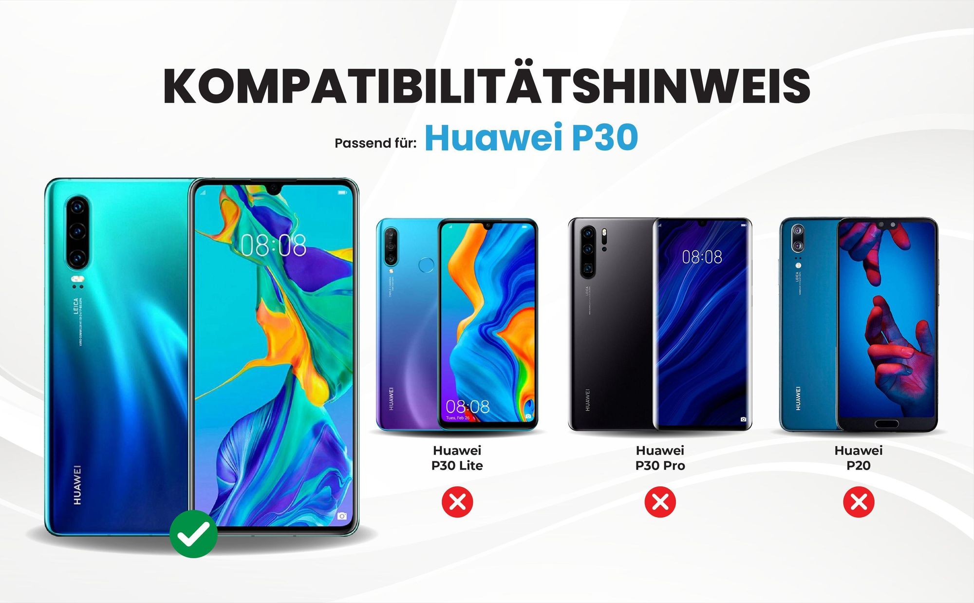 Kompatibilitätshinweise Hülle für Huawei P30