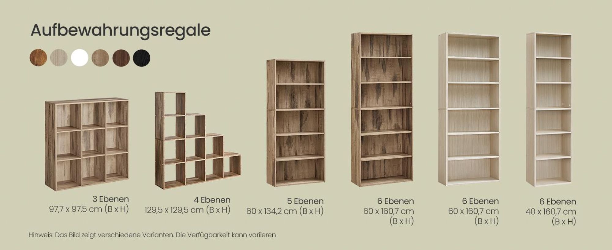 VASAGLE Bücherregal, 6-stöckiges Regal, offenes Aufbewahrungsregal, Standregal, 24 x 40 x 178,5 cm