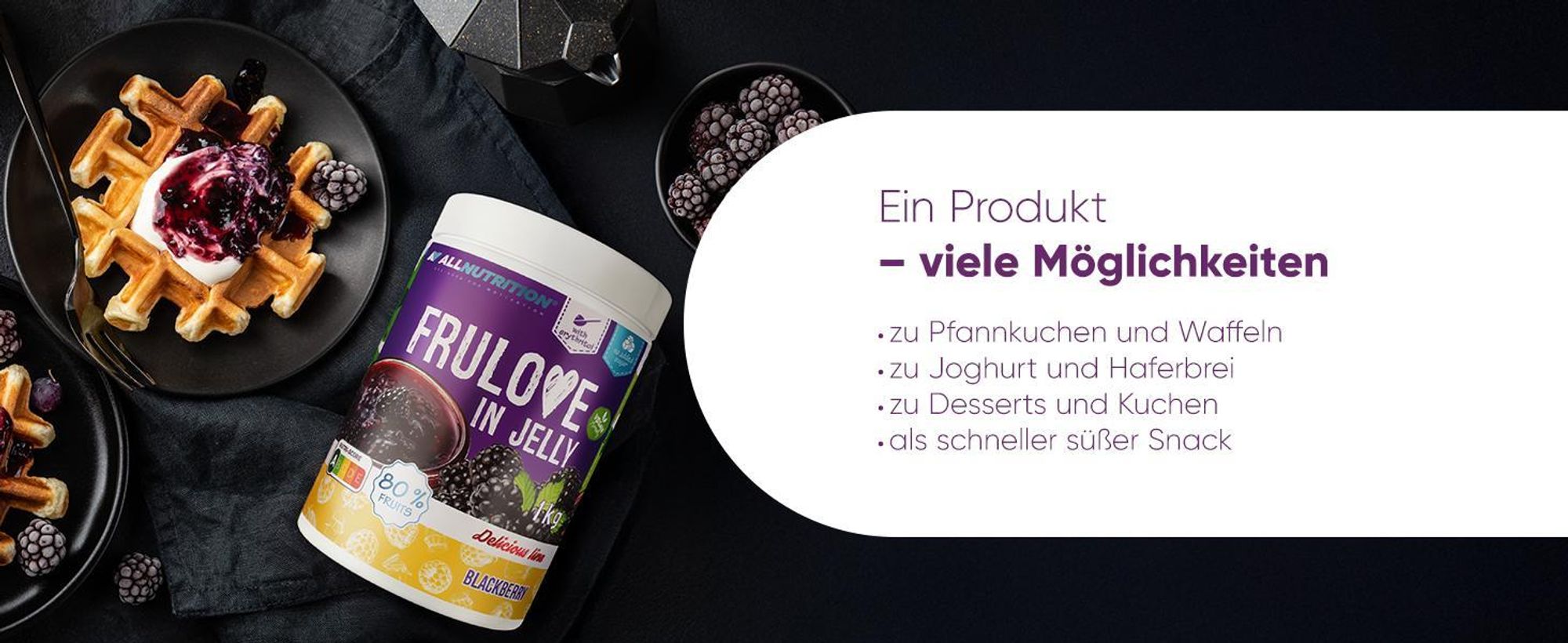 ALLNUTRITION FRULOVE In Jelly Blackberry 1000g Marmelade Früchte