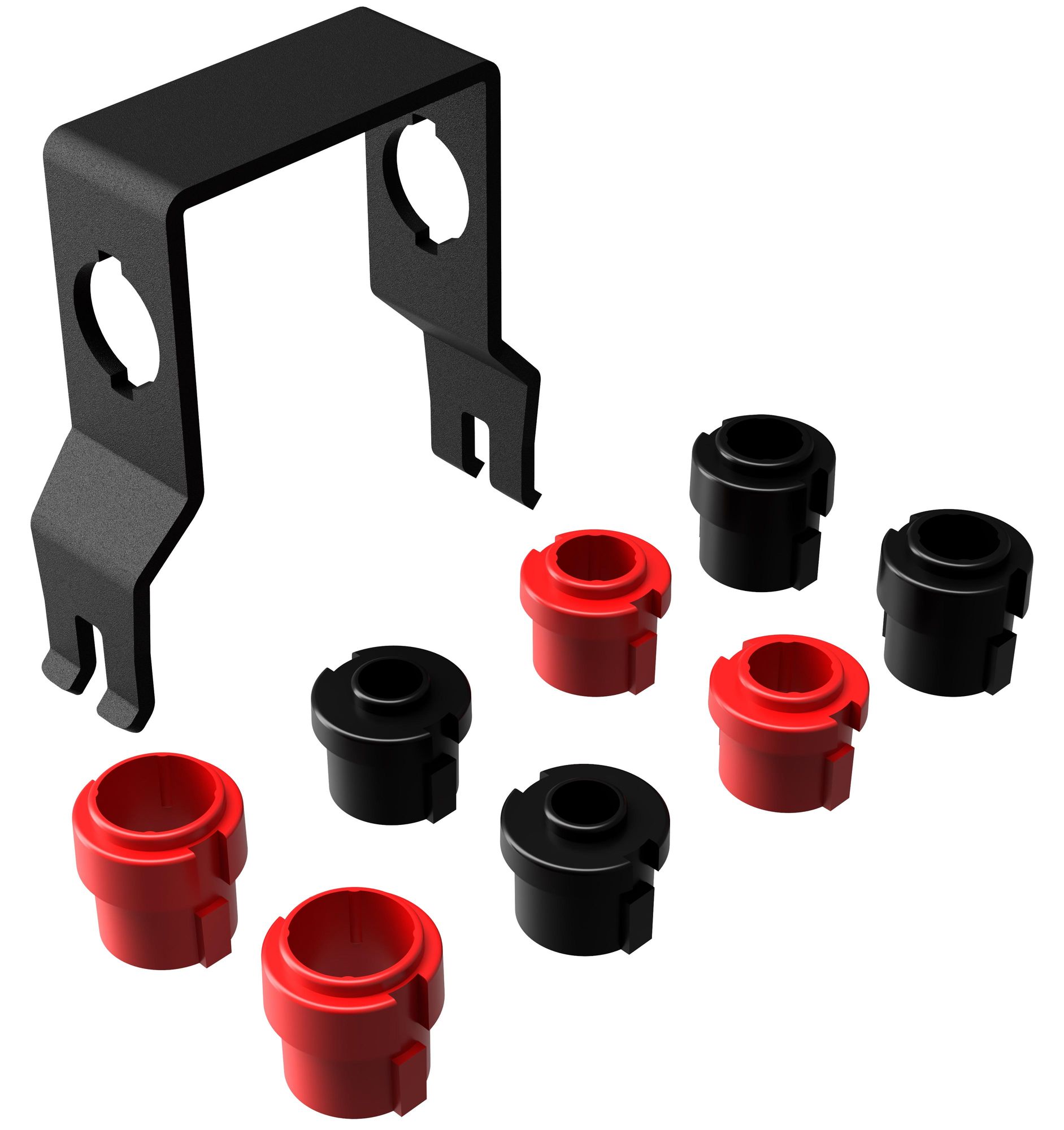 Downhill Adaptor für Ø15 und Ø20mm Achse für Dachträger Pordoi Delux Duna, schwarz (1 Stück)