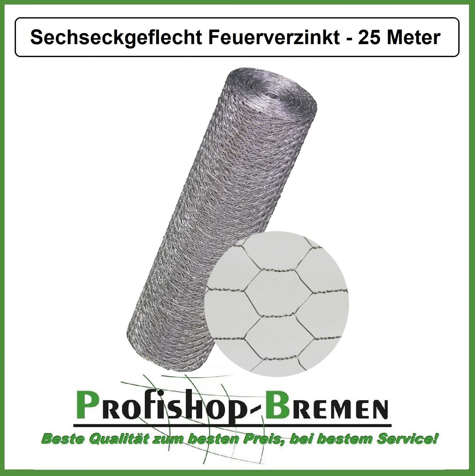 Kaninchendraht / Sechseckgeflecht / Maschenweite 13mm / Höhe 1000 mm / Länge 25m / verzinkt / € 1,12 pro Meter