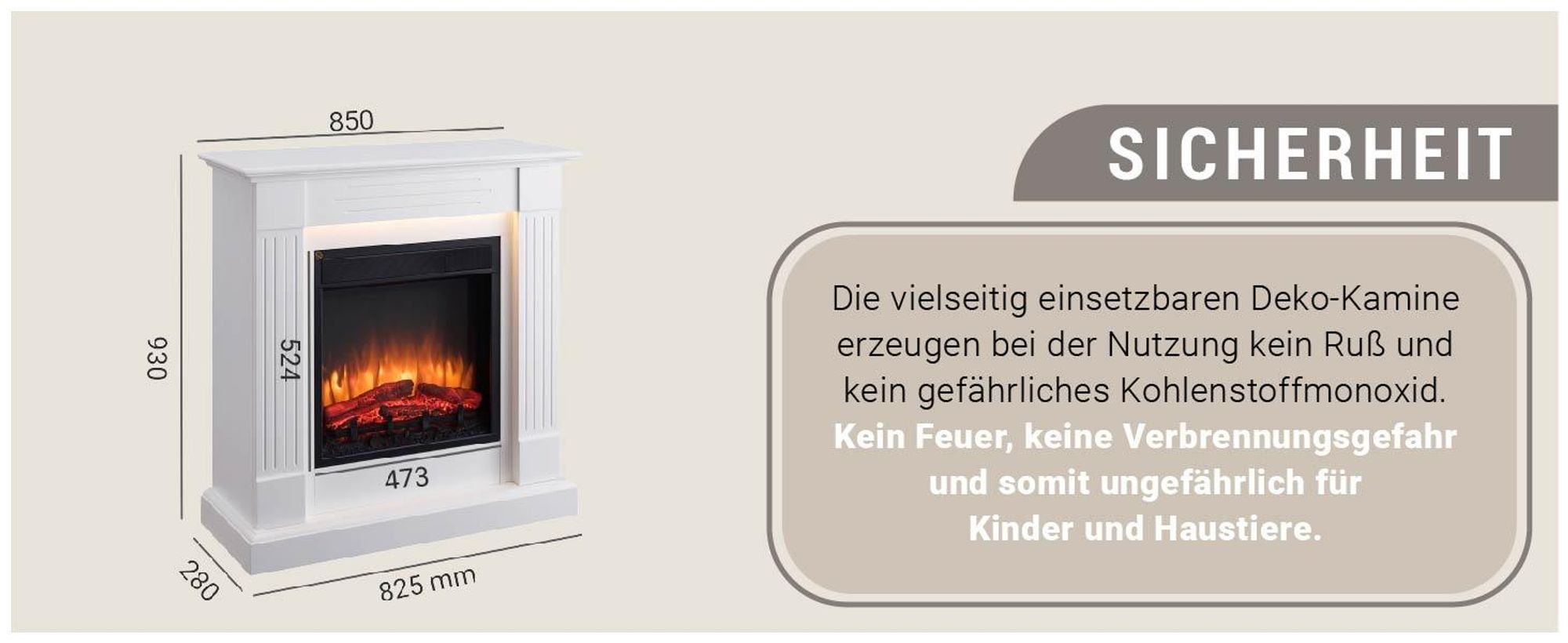 Elektrokamin BALDERIA Ladina - Standkamin - weiss