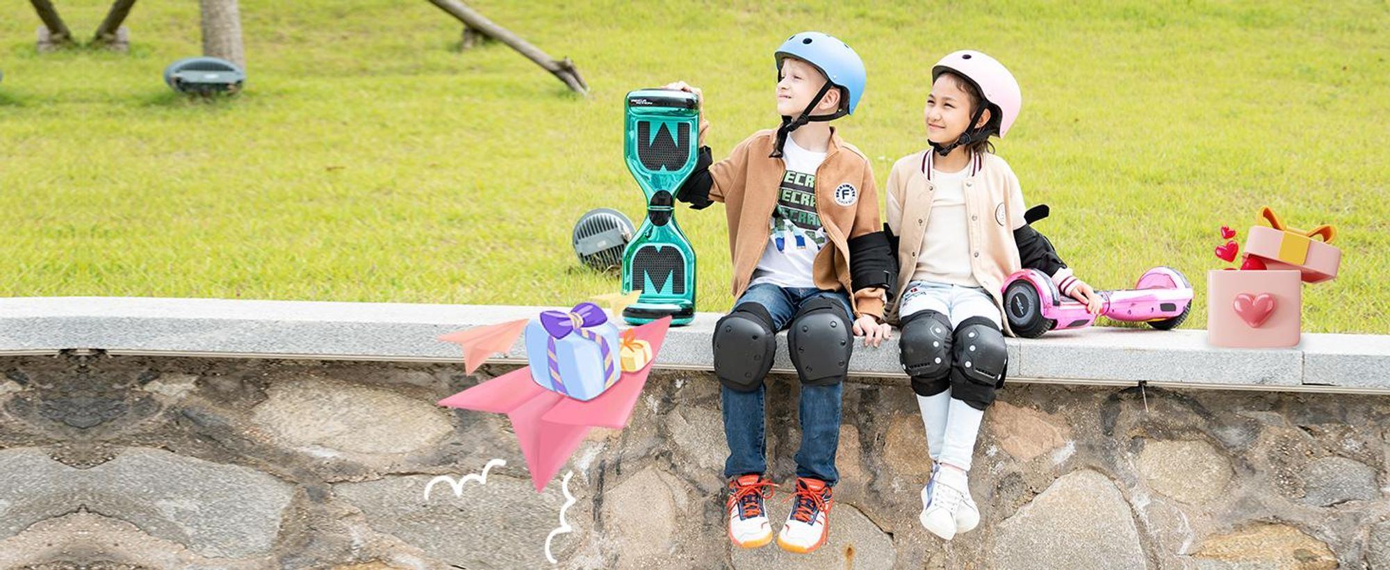 MEGA MOTION Hoverboard,Elektro Scooter 6,5 LED E-Balance Scooter mit Motorbeleuchtung und Bluetooth