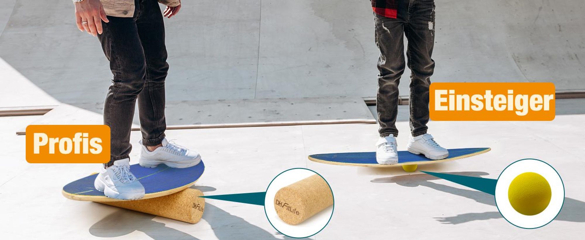 DH FitLife Surfing Balance Board aus Echtholz | Indoor Surfboard mit Rocker Shape | Wackelbrett für Kinder und Erwachsene | Spaß & Training Zuhause