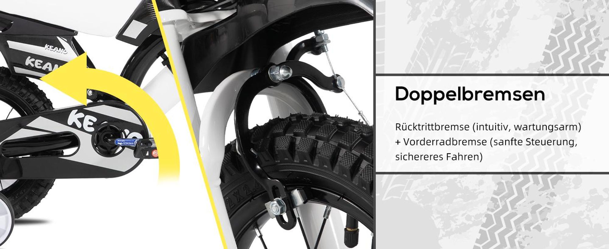 JOYSTAR 12 Zoll Kinderfahrrad im Motorradstil für 3-8 Jahren Jungen und Mädchen mit Stützrädern, Getränkehalter und Schutzblechen, Rosa