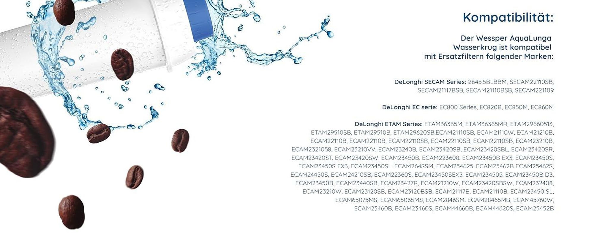 Wessper 10x Wasserfilter für DeLonghi Kaffeemaschinen – Ersatz für DLSC002 SER3017 5513292811