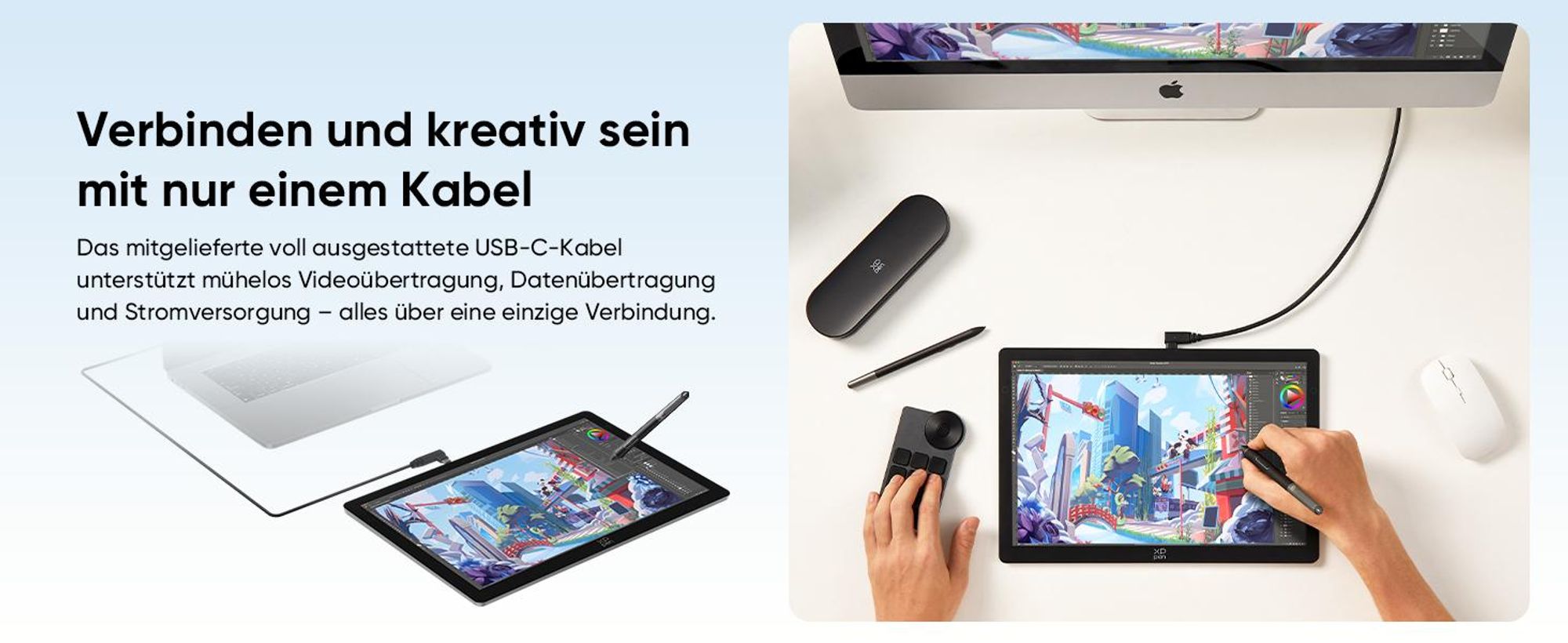 XPPen Artist Ultra 14 OLED Grafikdisplay 2,8K brillante Farben leicht und portabel für Designer und Künstler